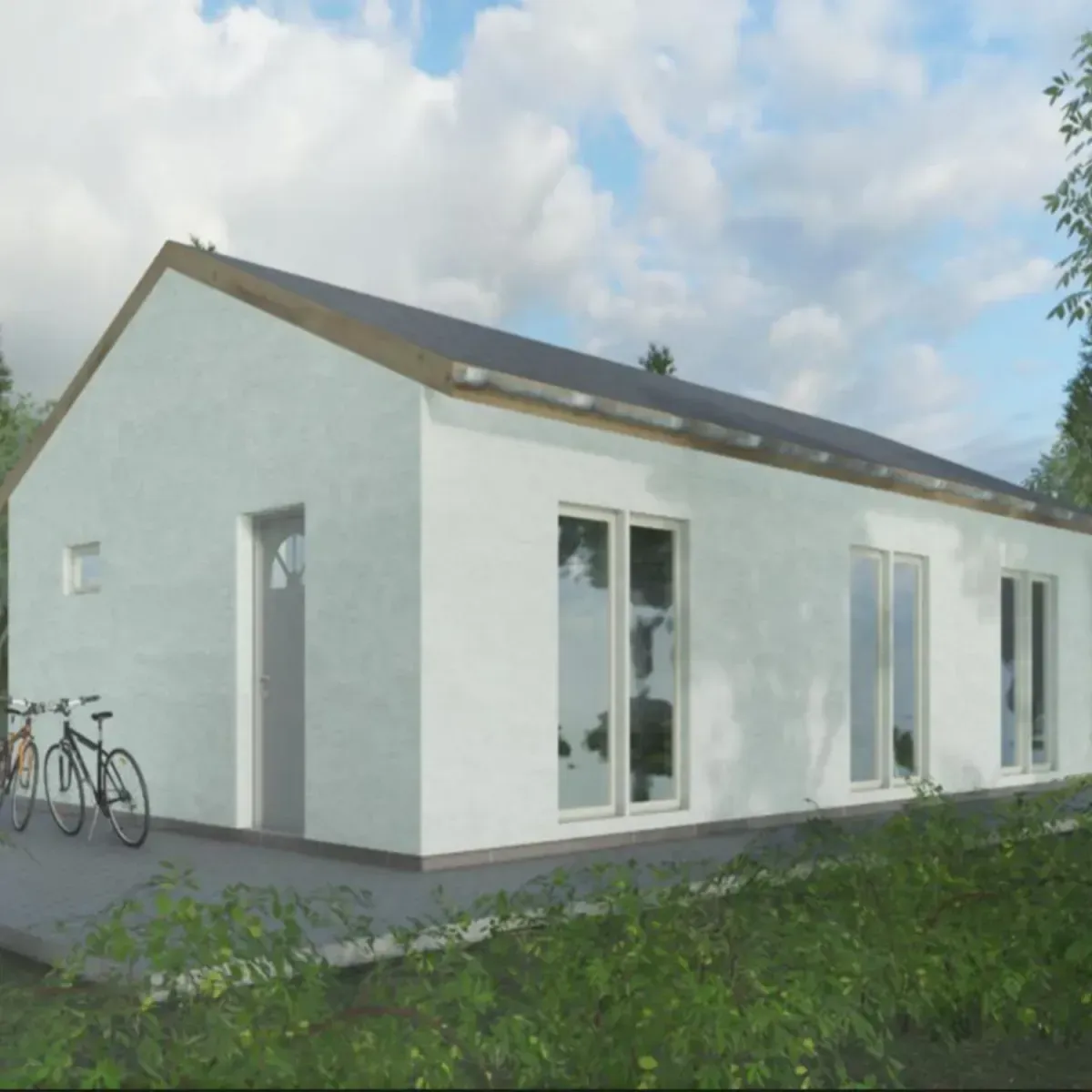 energiatakarékos könnyűszerkezetes otthon modern kialakítással és kényelmes terekkel