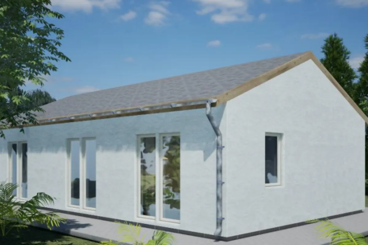 előregyártott elemekből épülő 74 m2 ház tartós szerkezettel
