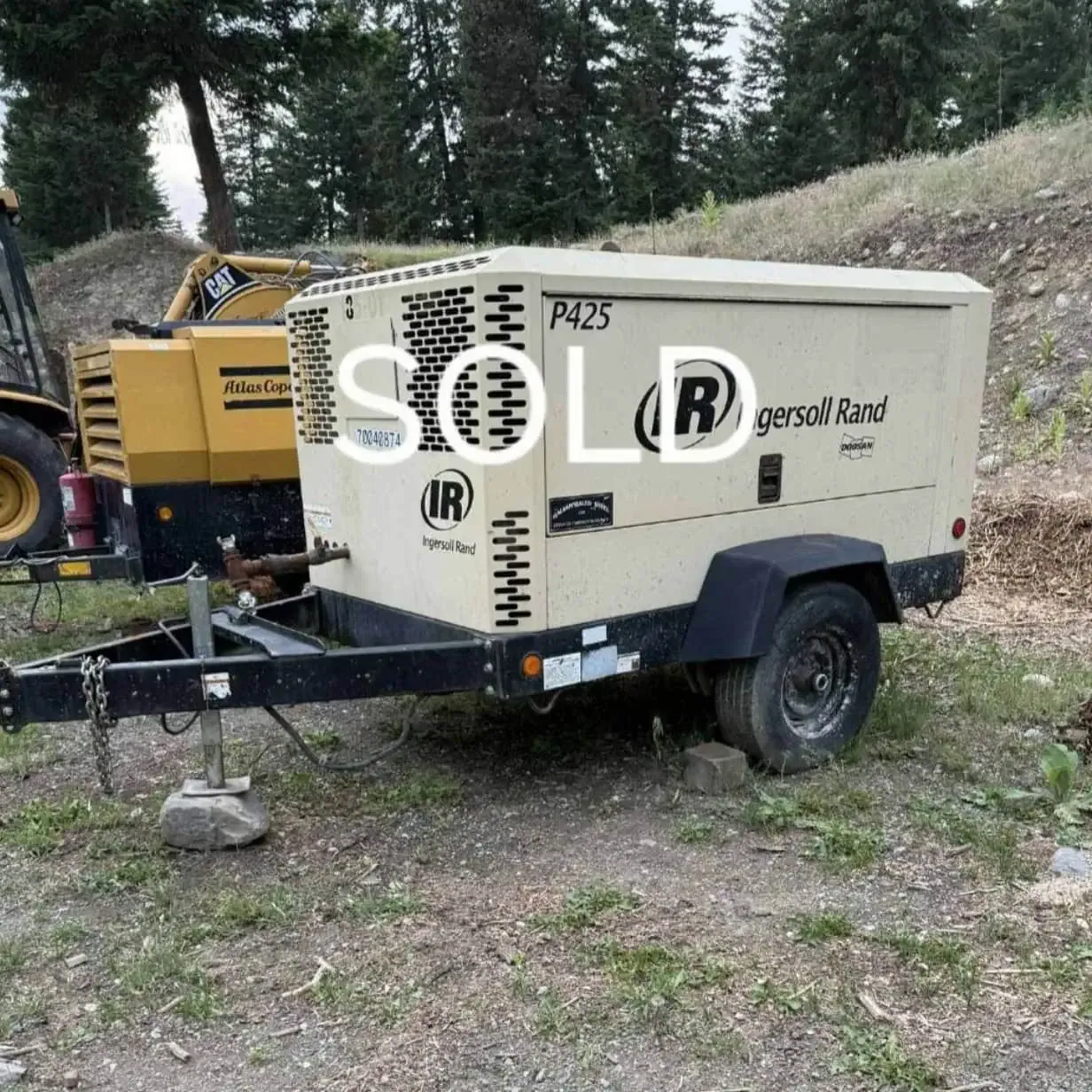 Ingersoll Rand 400 CFM portable air compressor on trailer, sold, Barriere, BC