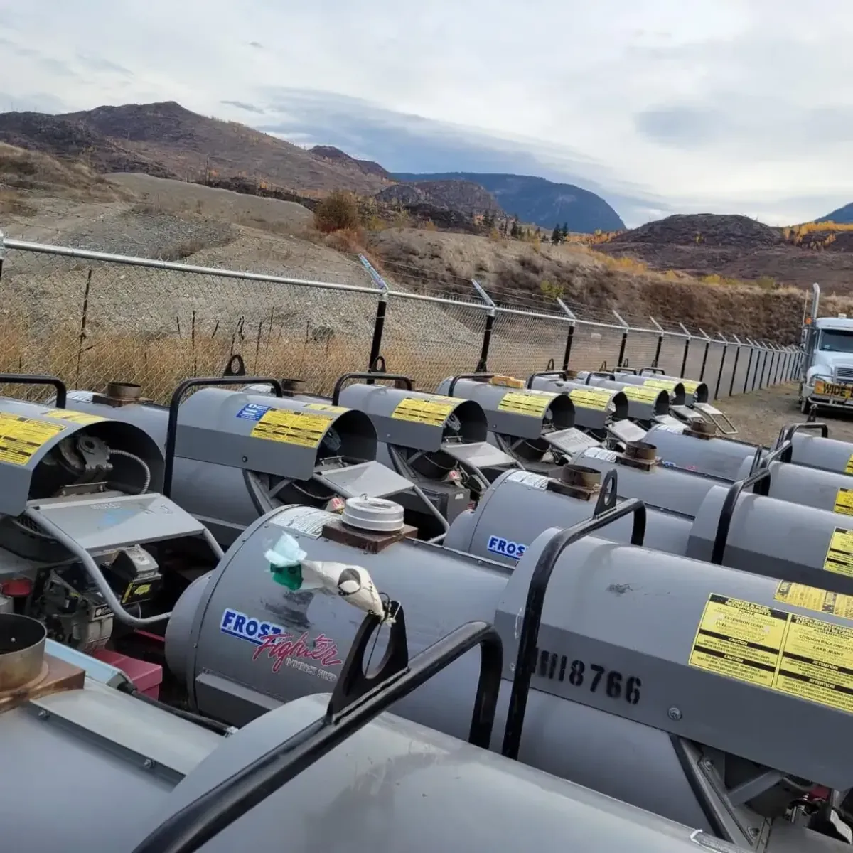 Multiple Frost Fighter 350,000 BTU diesel heaters for sale in inventory