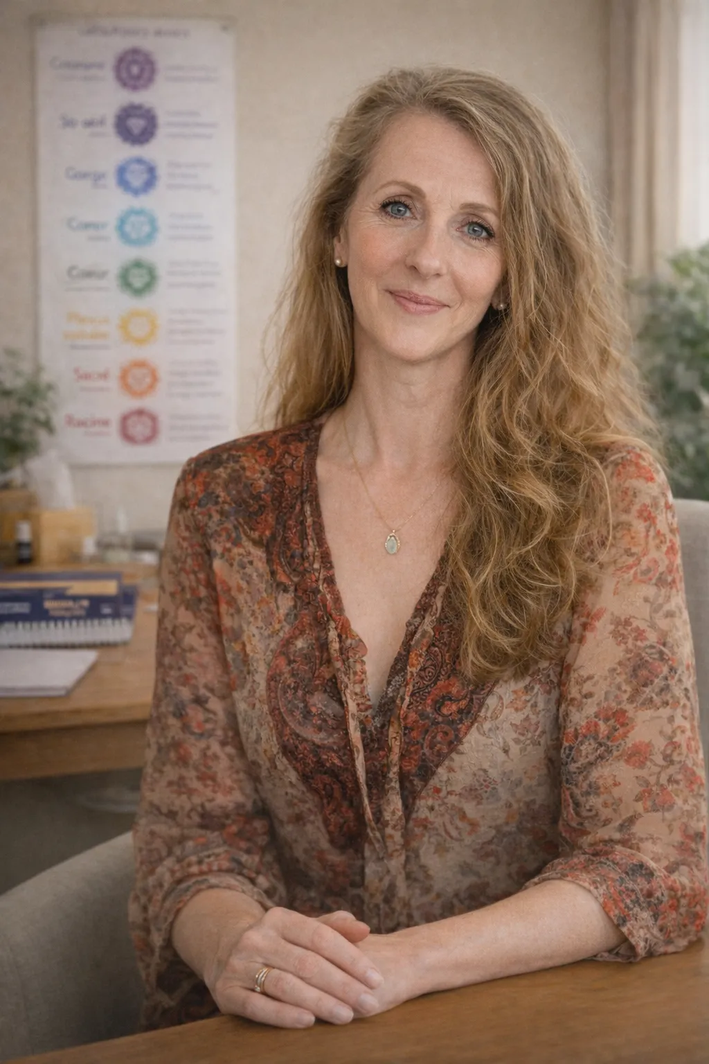 Portrait de Gudrun dans son espace de soin à Grez-Doiceau