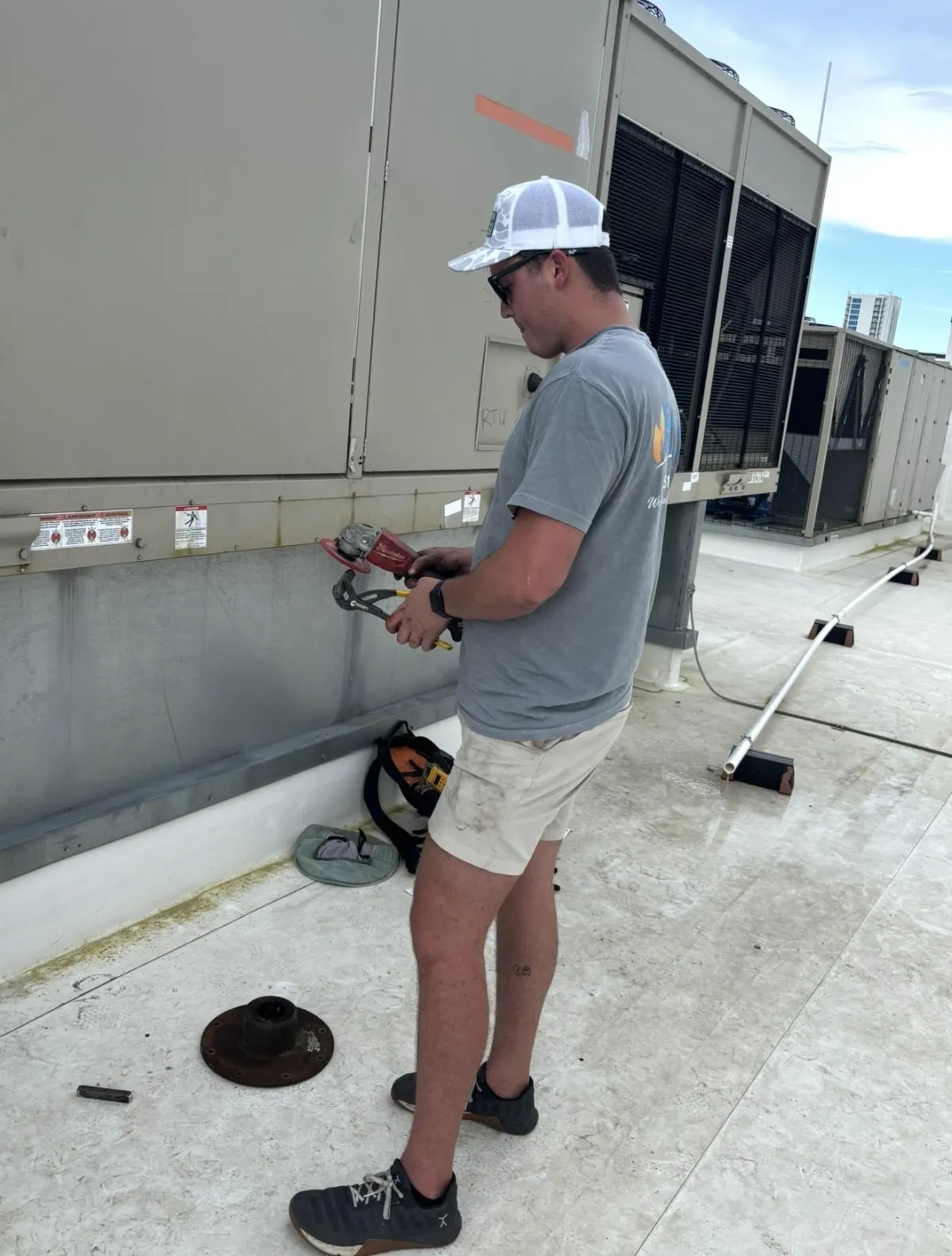 Tidwell Air Systems Installing HVAC unit