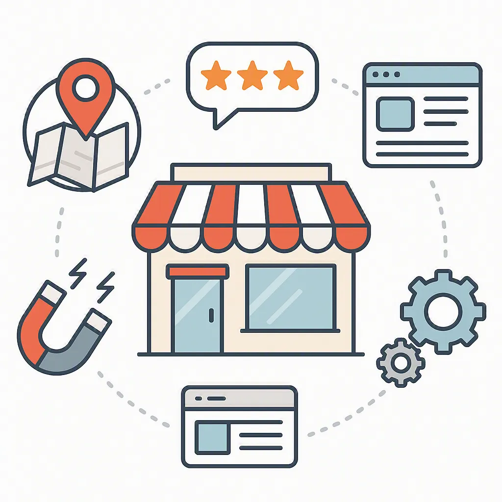 Local business growth illustration showing how to generate consistent leads without paid advertising