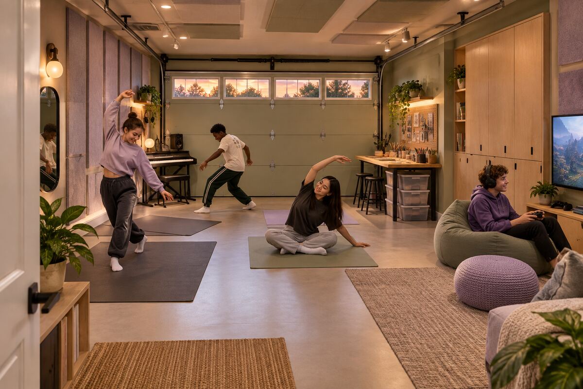 Concept rendering: teens in the music, movement and gaming studio