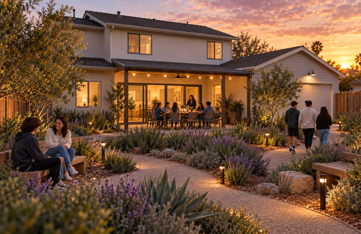 Concept rendering: rear sensory garden