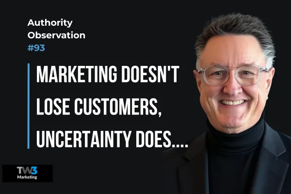 Bobby Christy | TW3 Marketing | Marketing Doesn't Lose Customers. Uncertainty Does.