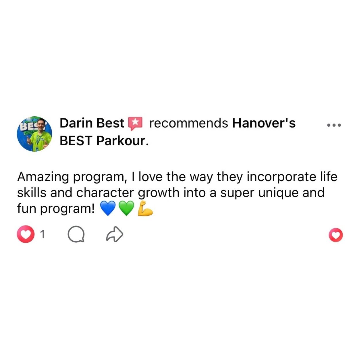 Review for Hanover's BEST Parkour