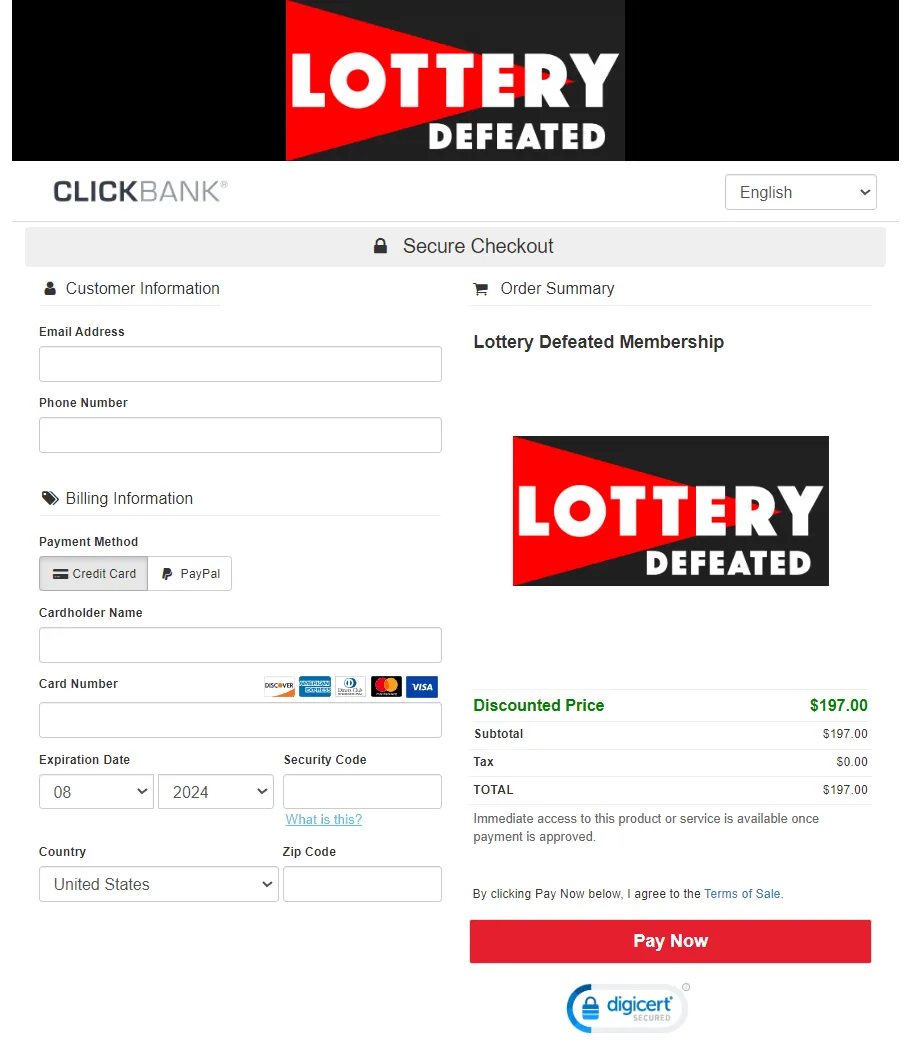 Lottery defeated order