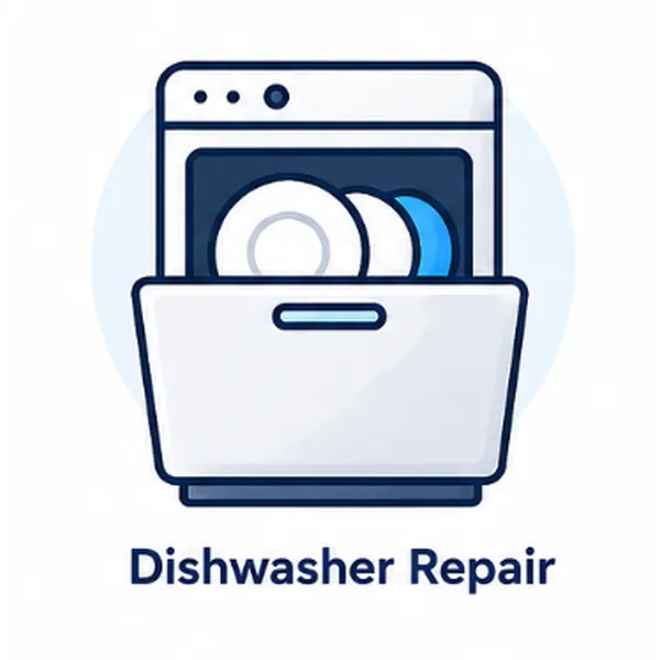 Dishwasher repair technician diagnosing drainage and wash cycle problems