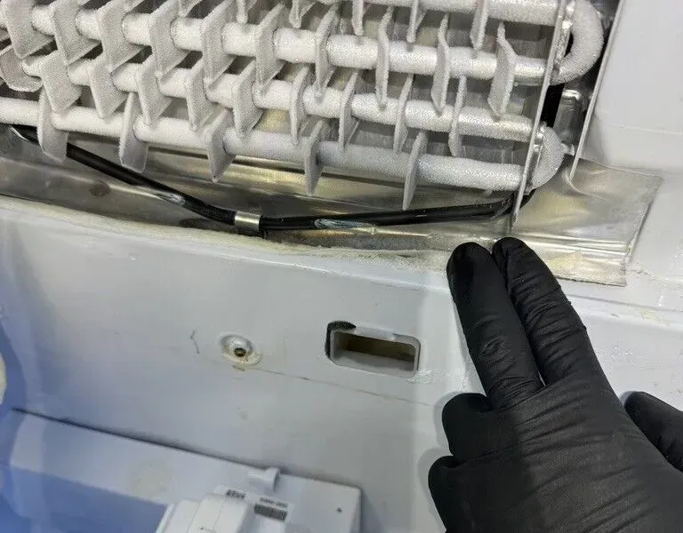 Samsung refrigerator defrost drain repair and ice buildup removal in Sacramento, California