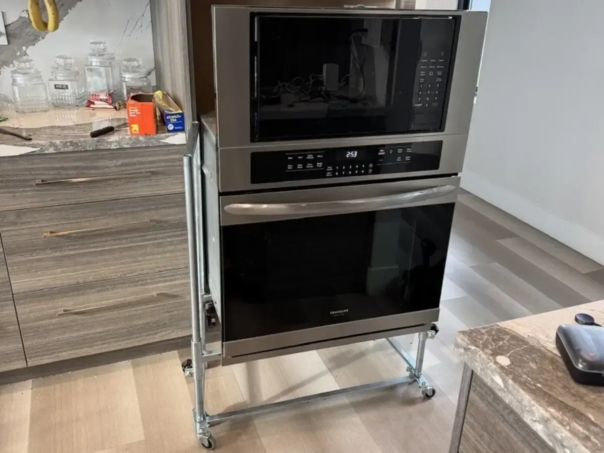 Built-in oven removed for diagnostics and repair