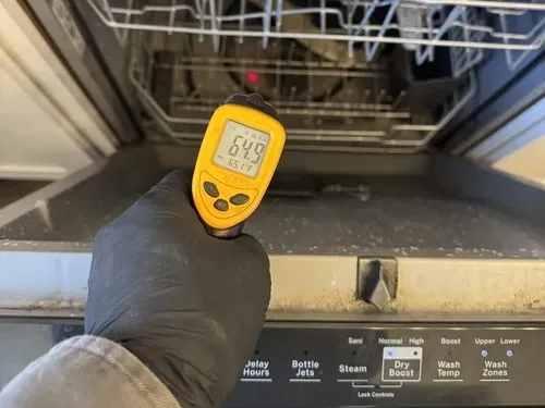 Dishwasher heater replacement repair for drying issue in Sacramento area.