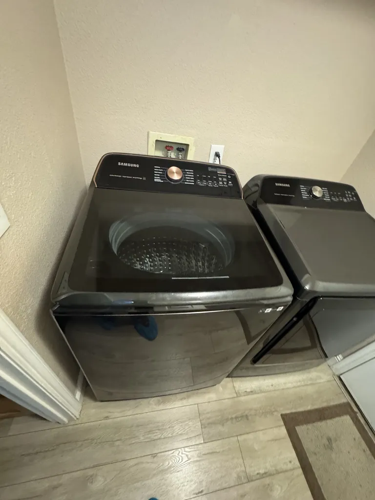 Samsung top-load washer serviced for recurring imbalance and interrupted spin cycles in the Fairfield area