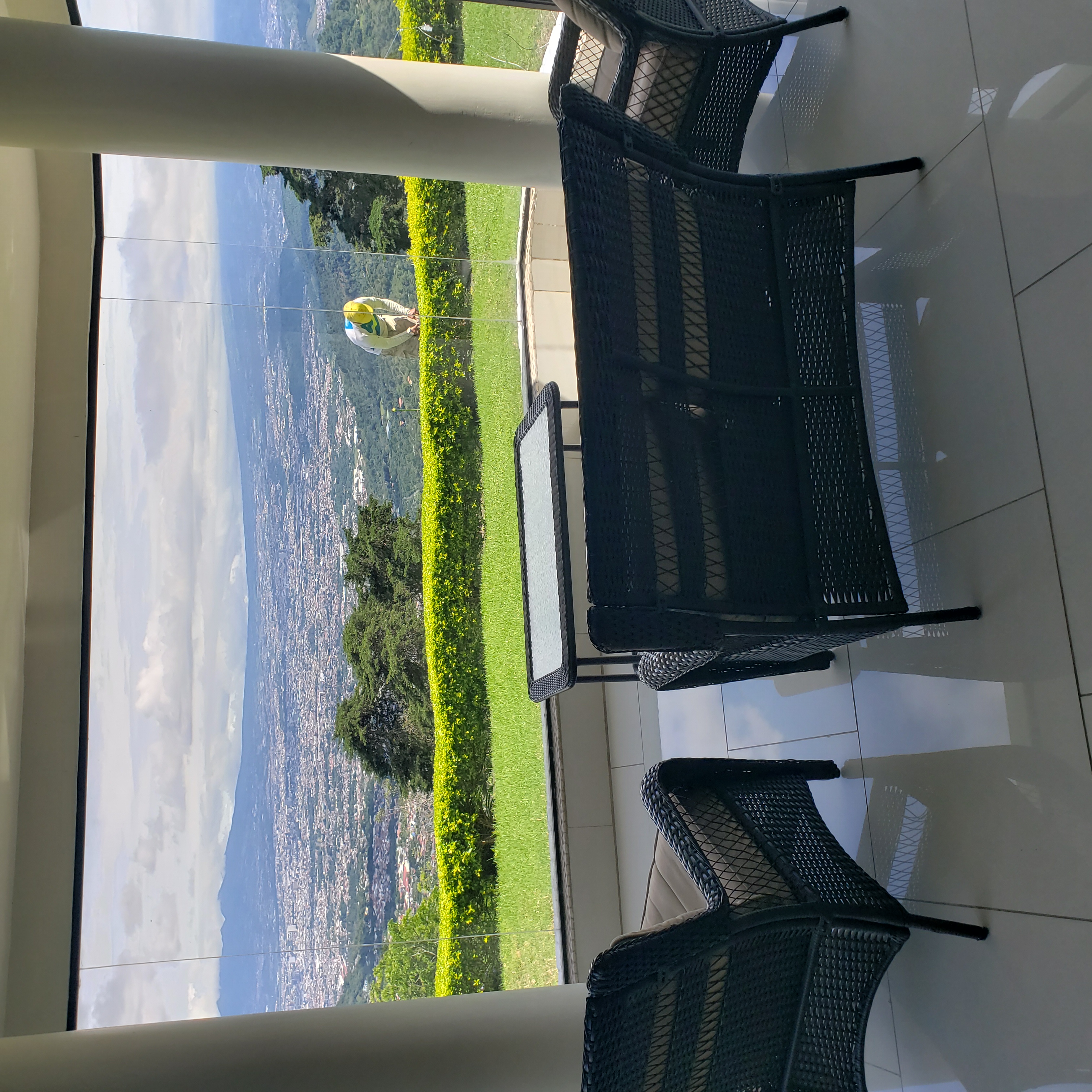 Interior of Costa Rica Mountain Home with glass walls