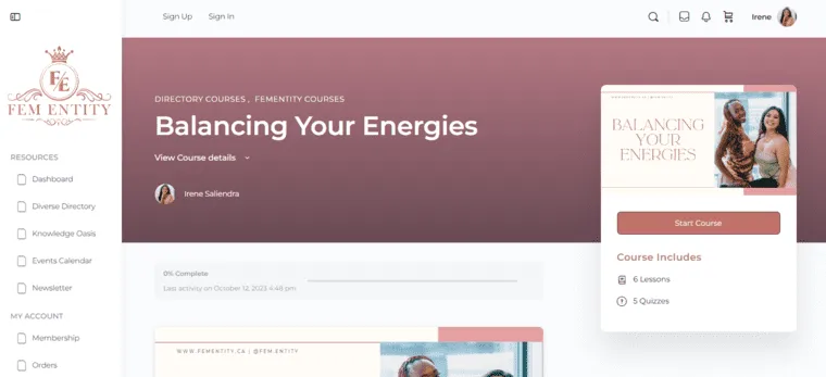 Fem Entity Online Courses