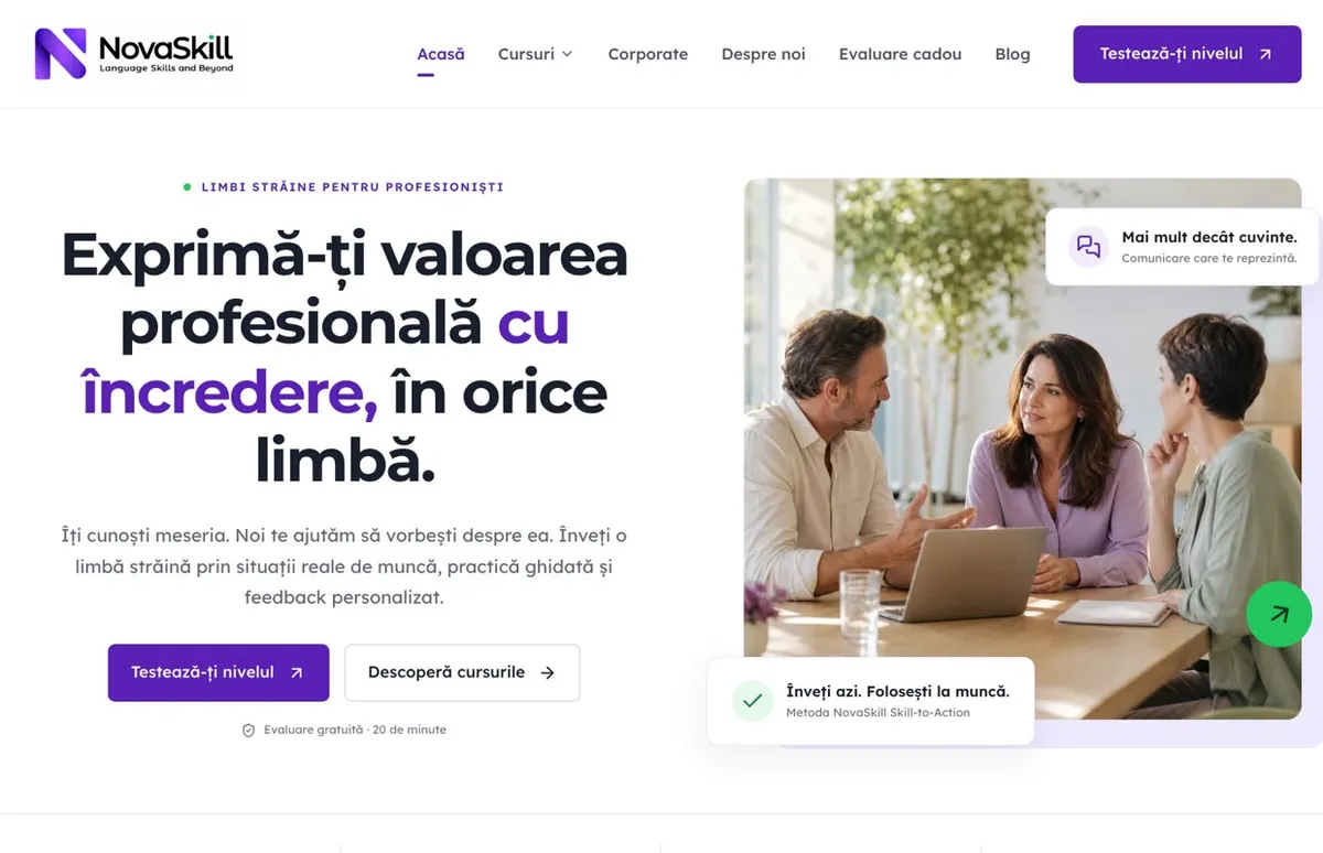 NovaSkill: platformă de limbi străine pentru profesioniști