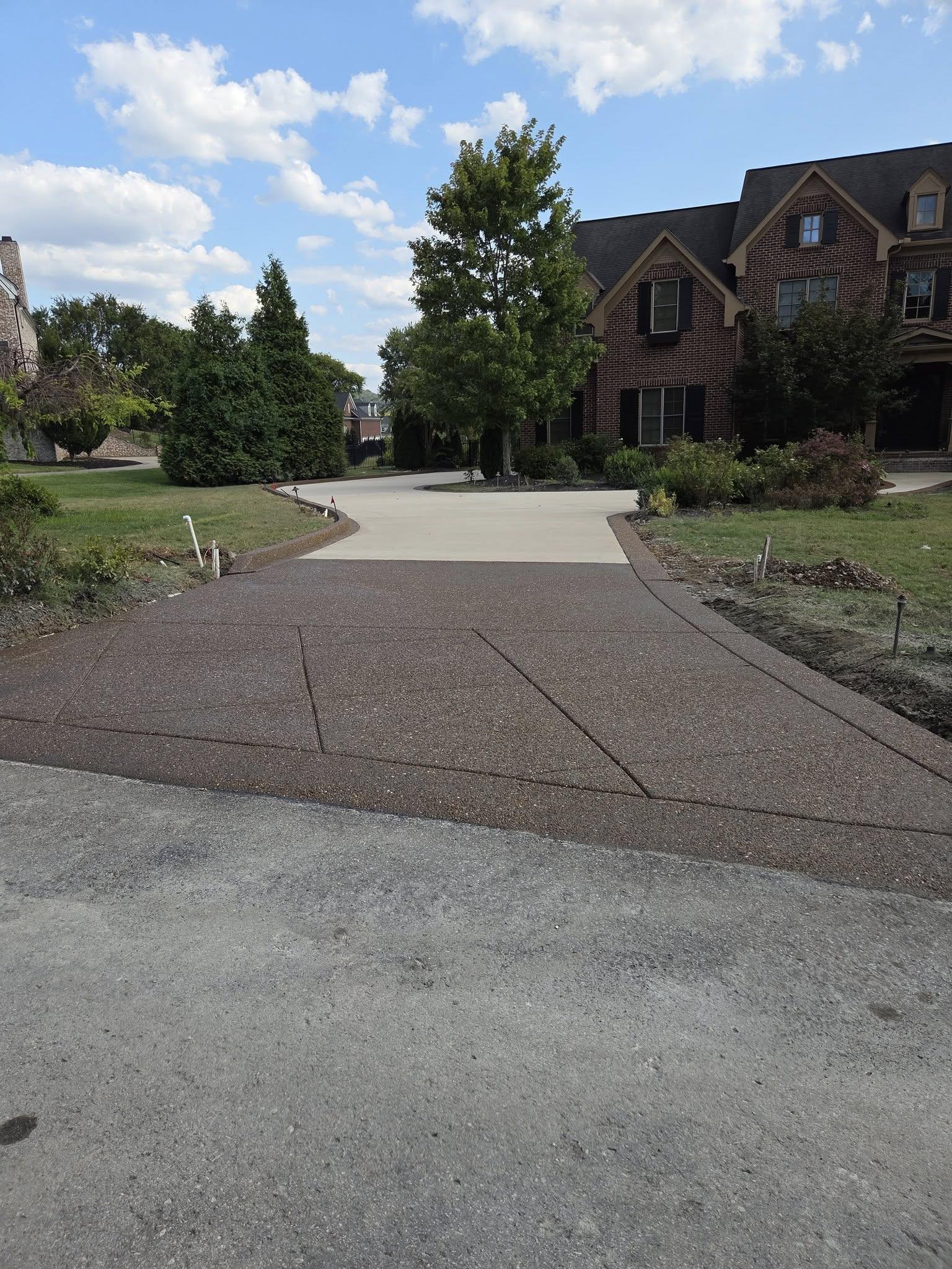 C&L Services Company constructing Stamped Concrete Driveway