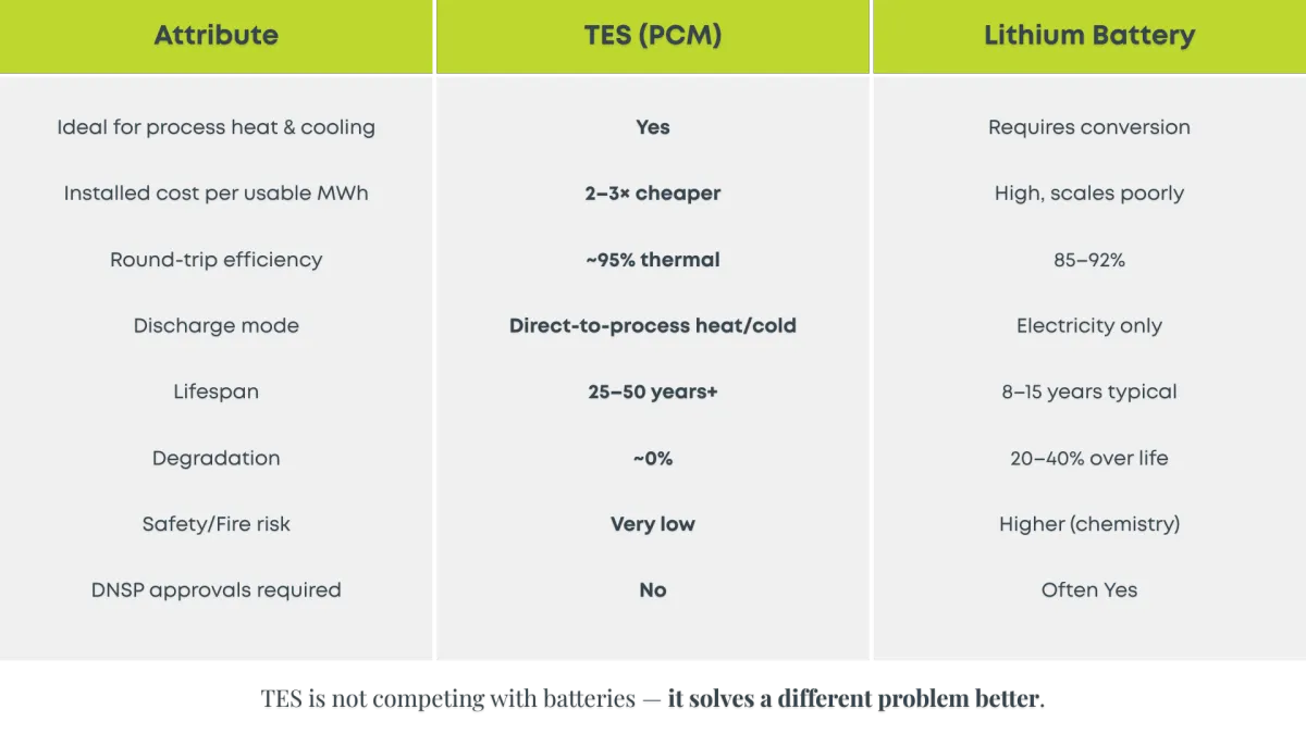 Why TES Instead of Batteries