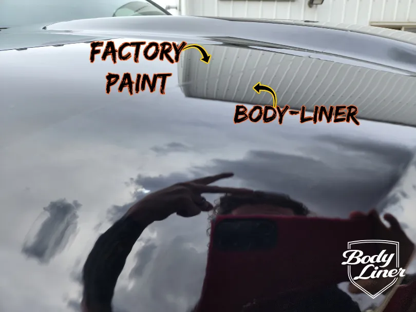 Body-Liner will NEVER yellow.  Our custom color match for every vehicle is next to perfect.  Protection that is hard to see.