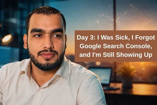 Day 3: I Was Sick, I Forgot Google Search Console, and I'm Still Showing Up