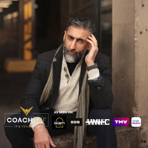 Coach Taf executive portrait in structured modern studio setting