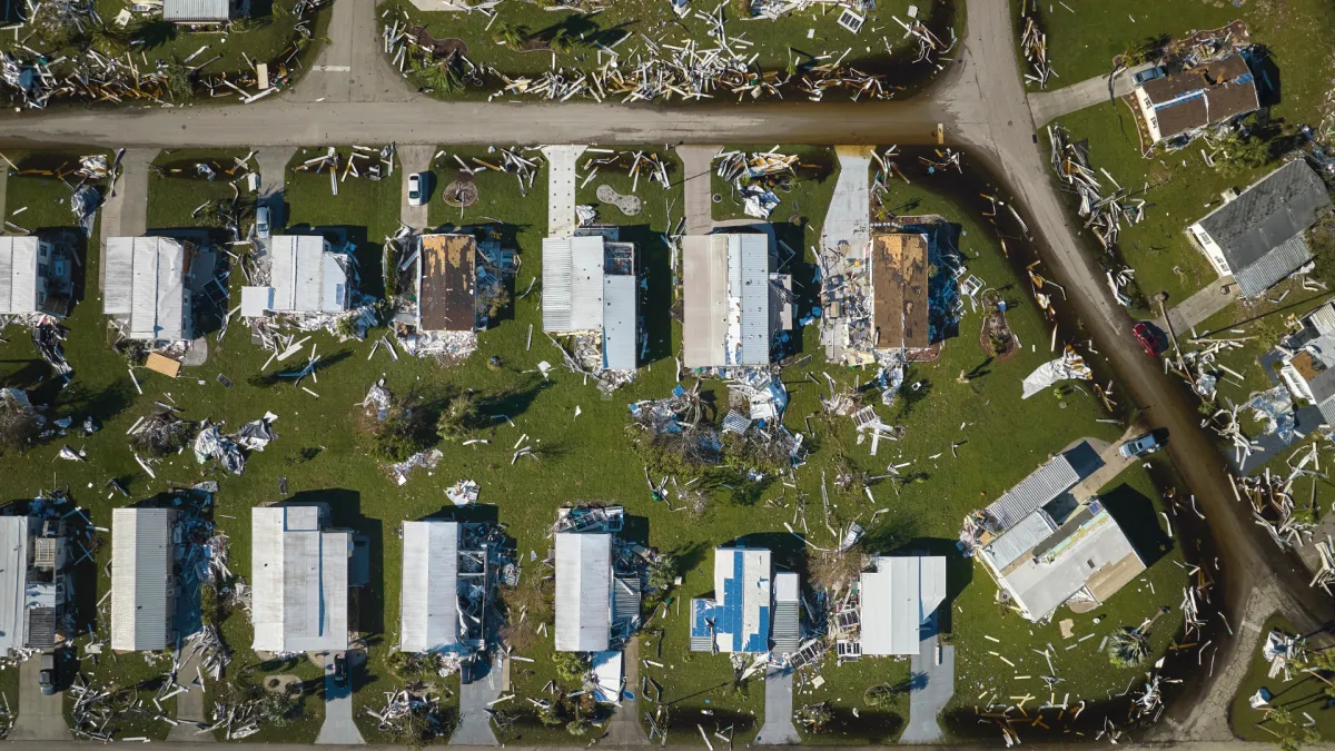 Hurricane damage in Florida