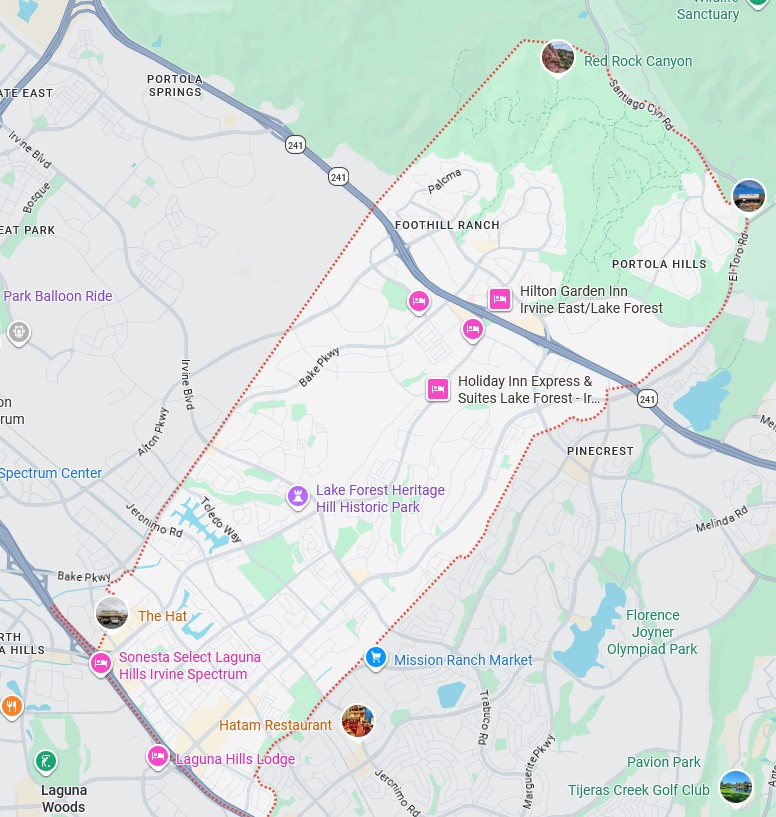 Map of La Forest, California