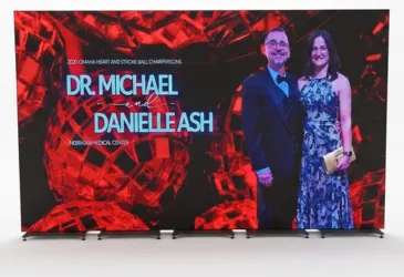 Fine-pitch LED poster panels for indoor event rental, single panel or 6 by 11 foot wall