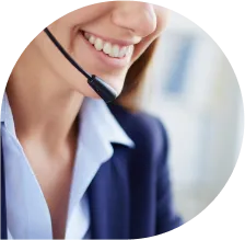 Smiling call center agent