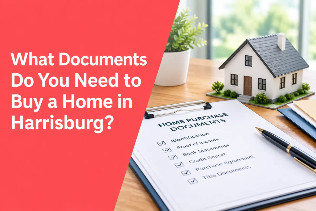 Documents needed to buy a home in Harrisburg NC, including mortgage paperwork and home purchase records