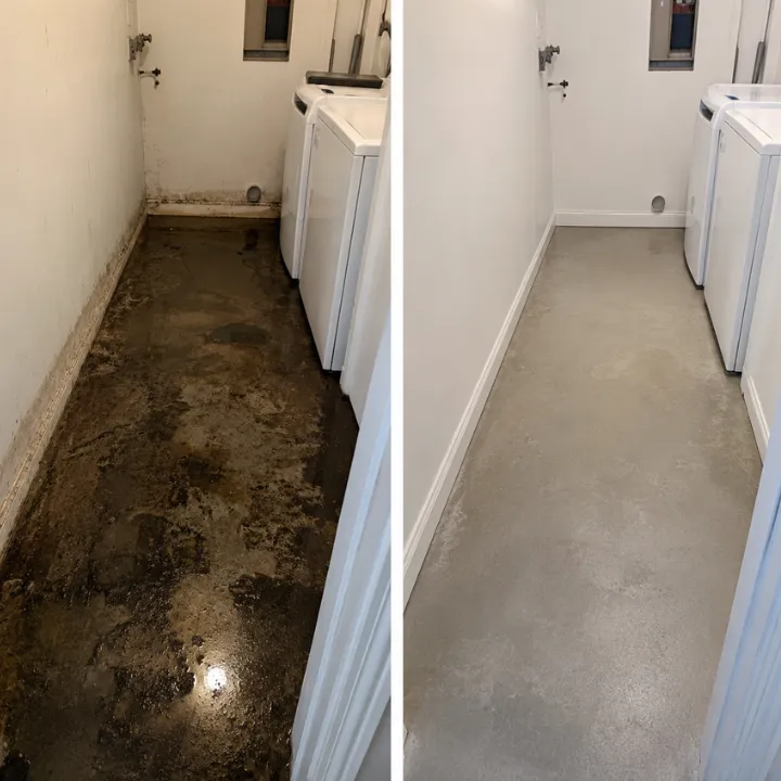 Plantation water damage floor restoration before and after by Water Damage 360