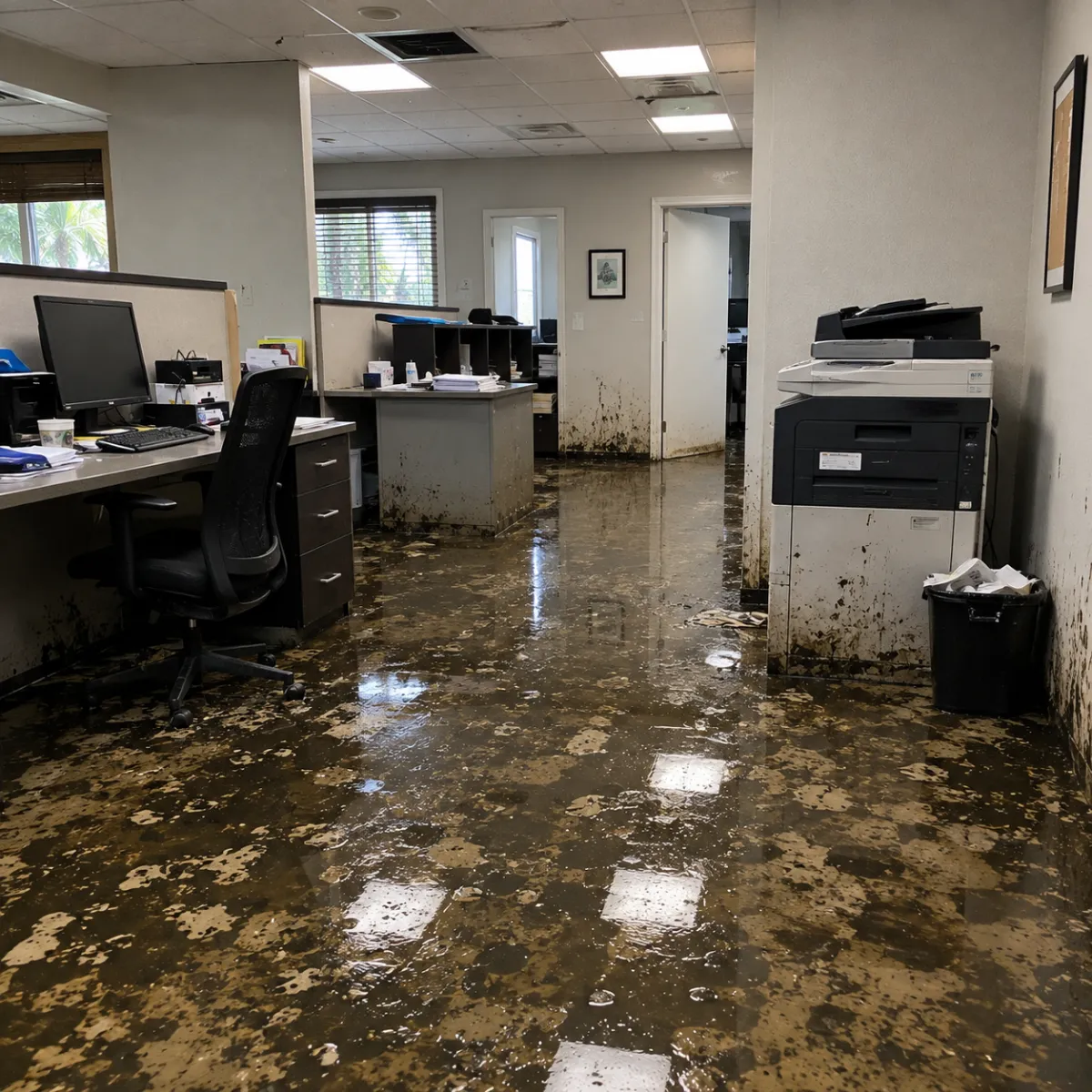 Plantation commercial office sewage backup cleanup by Water Damage 360
