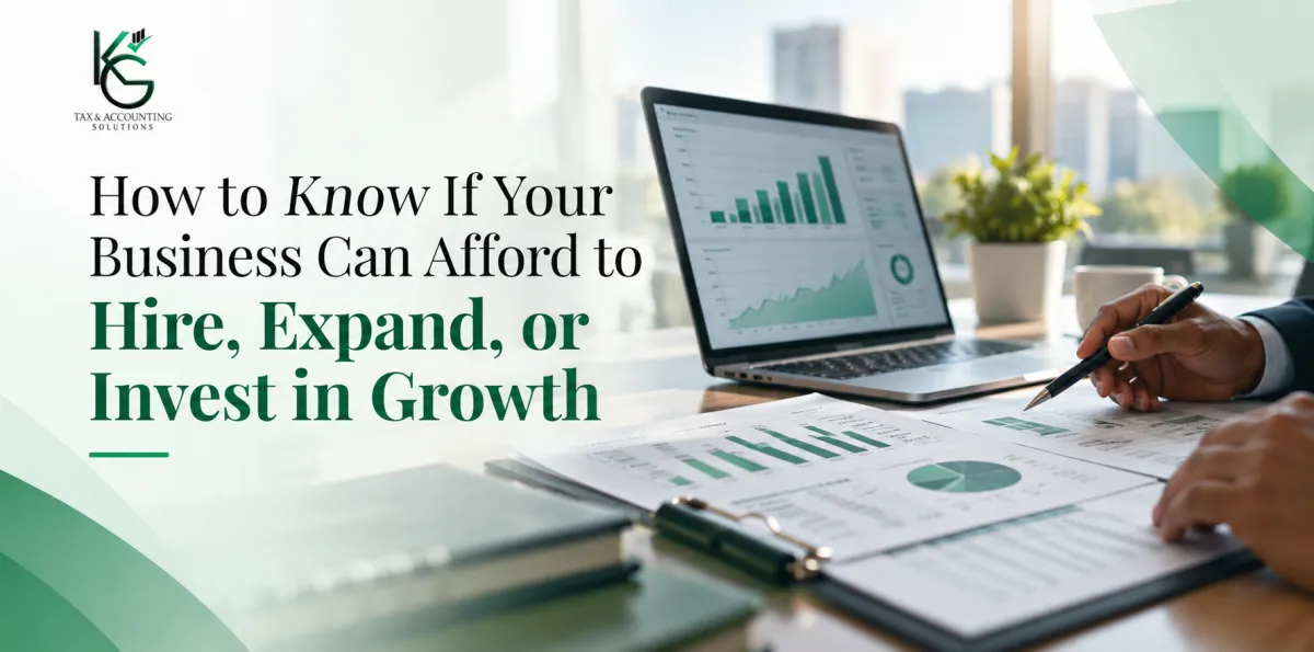 Business financial planning for hiring, expansion, and growth with K.G. Tax & Accounting Solutions.