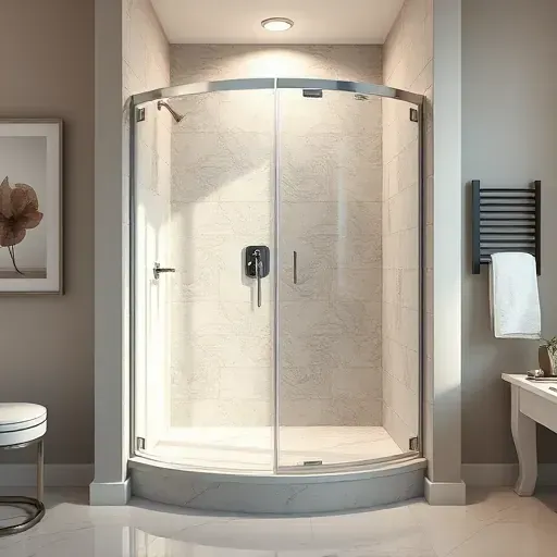 Complete custom shower installation in Spring Texas with glass doors polished fixtures elegant tile and upscale bathroom details