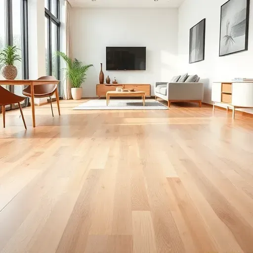 Perfectly installed underfloor heating system beneath polished hardwood flooring in a modern, sunlit living space with minimalist decor in Spring Texas