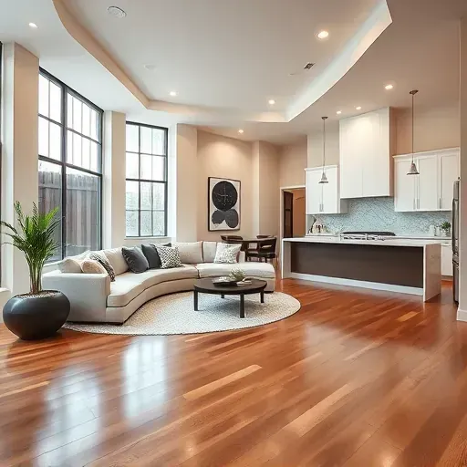 Modern open-concept living area in West Houston featuring elegant design, natural light, and stylish furnishings.