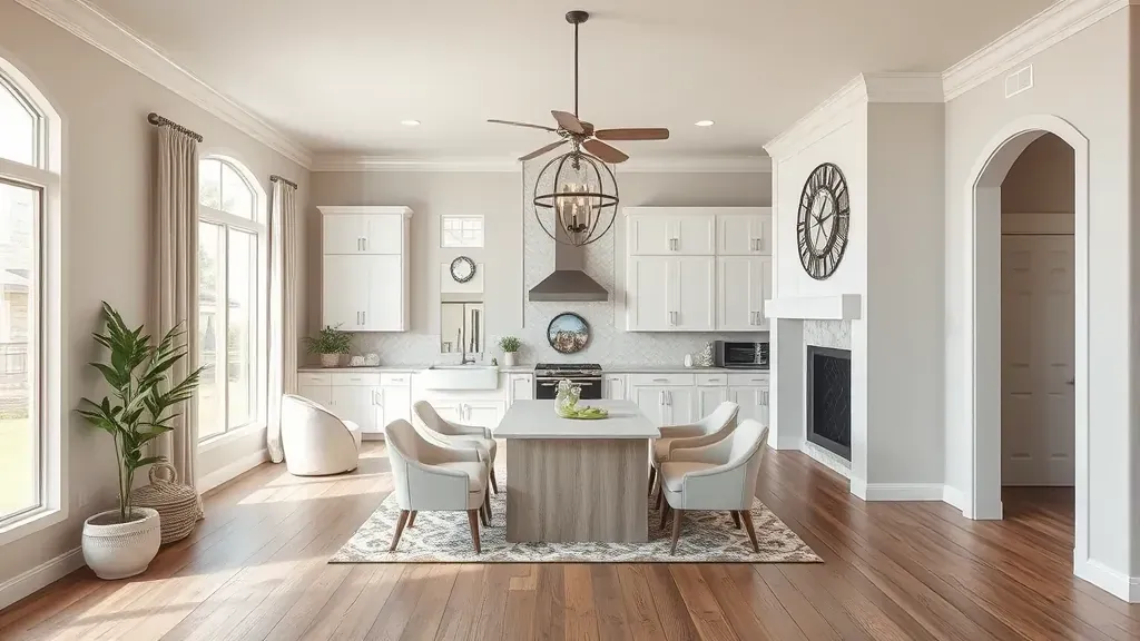 Home Remodeling in Hunters Creek Village TX showcasing modern kitchen design and spacious living area.