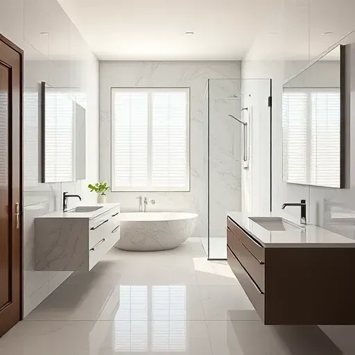 Luxurious remodeled bathroom in Tomball TX with ceramic tiles, marble countertops, glass shower, and natural lighting