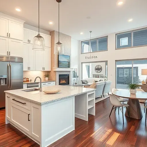 Modern kitchen in Shadow Creek TX featuring white cabinetry, stainless-steel appliances, and granite countertops.