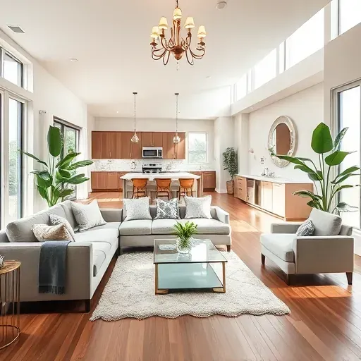 Modern Spring TX living room with open-concept design, neutral-toned furniture, natural light, and elegant décor.