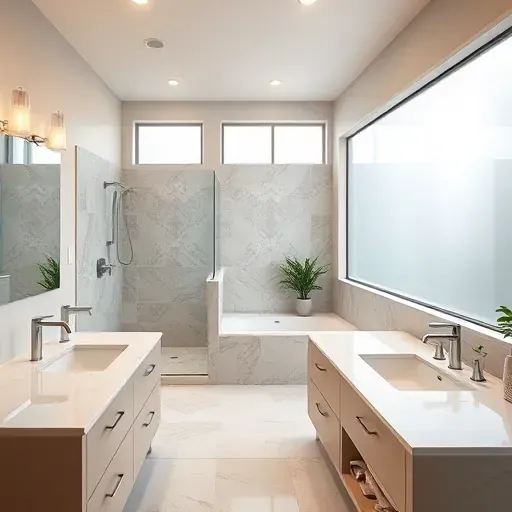 Newly remodeled bathroom in Spring TX featuring modern fixtures, walk-in shower, freestanding tub, and elegant marble countertops.