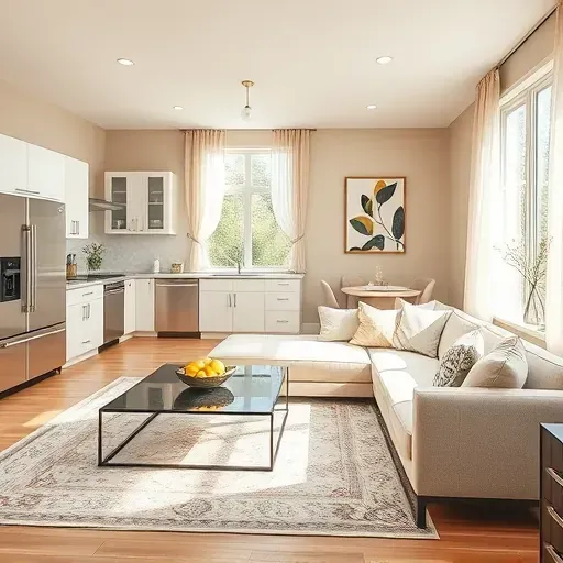 Modern Houston home remodel featuring a sleek kitchen and cozy open-concept living space with stylish decor.