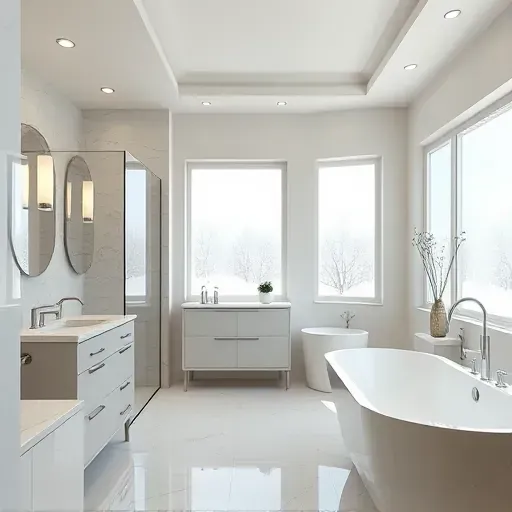 Newly renovated bathroom in Spring, TX featuring modern fixtures, marble vanity, and spacious walk-in shower.