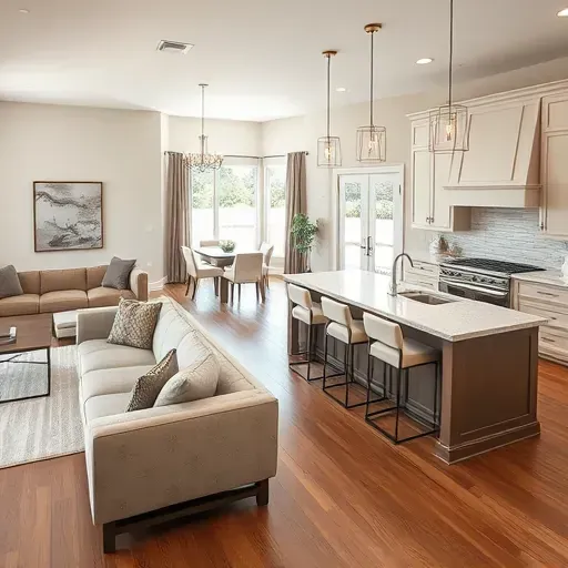 Modern kitchen in Towne Lake TX with quartz countertops, elegant cabinetry, and spacious island reflecting luxury design.