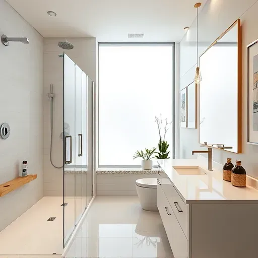 Renovated Westheimer Corridor bathroom with modern fixtures, walk-in shower, stylish vanity, natural light, and elegant finishes