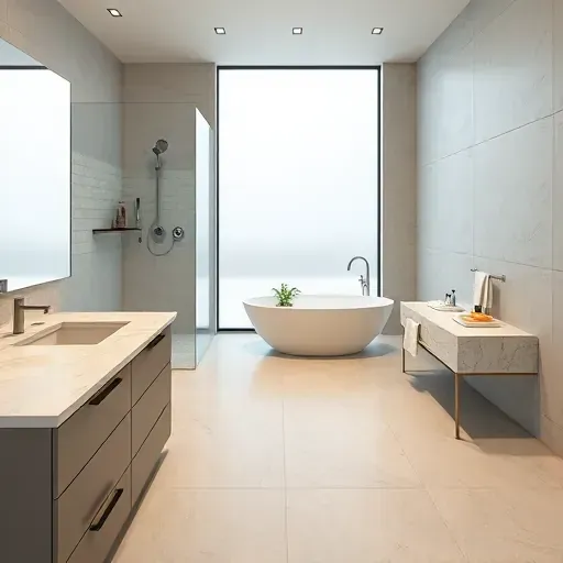 Freshly redesigned luxury bathroom in Spring Texas with modern fixtures, marble countertops, glass shower, freestanding tub, and elegant finishes