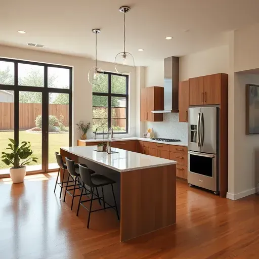 Modern kitchen remodel in Westpark Tollway TX with high-end appliances, quartz island, and tasteful decor.