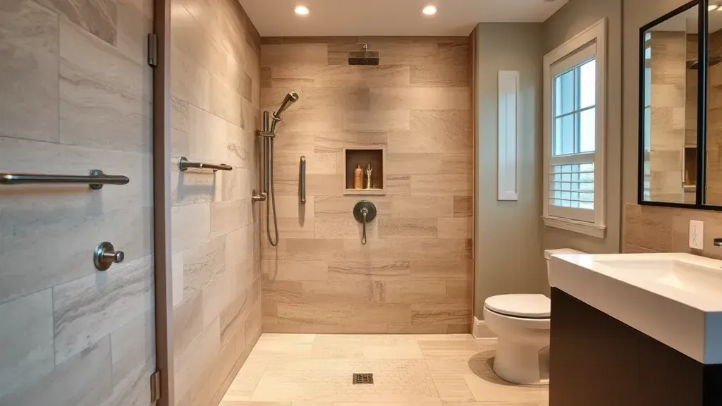 Tile shower installation project in Spring TX showcasing modern design and elegant finishes.