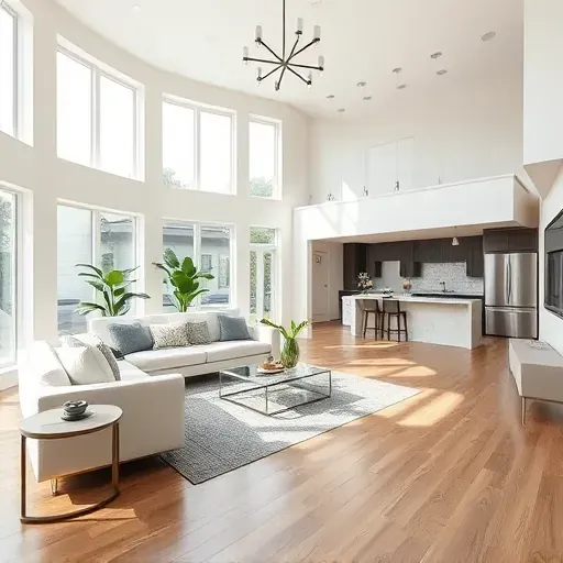 Modern living room remodel in Friendswood TX features spacious layout, hardwood floors, and elegant decor.