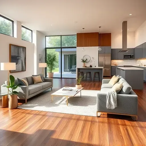 Beautifully renovated living room in Westheimer Corridor TX featuring elegant hardwood floors and modern furnishings.